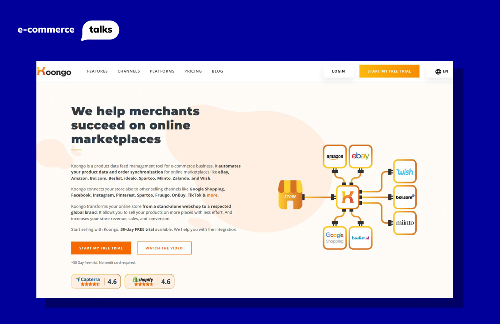 koongo.com ensures that changes applied in your e-commerce store are automatically reflected in the marketplace