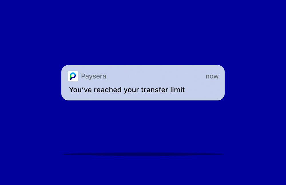 Change your account limits on your Paysera account with just a few clicks